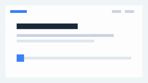 Original sample animation of a blue square moving across a product interface